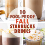 a collage of images of copycat Starbucks drinks