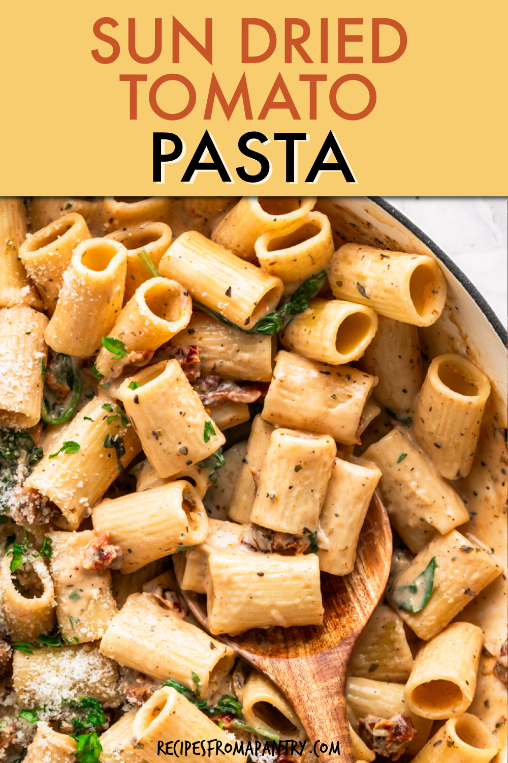 close up of pasta in a dutch oven