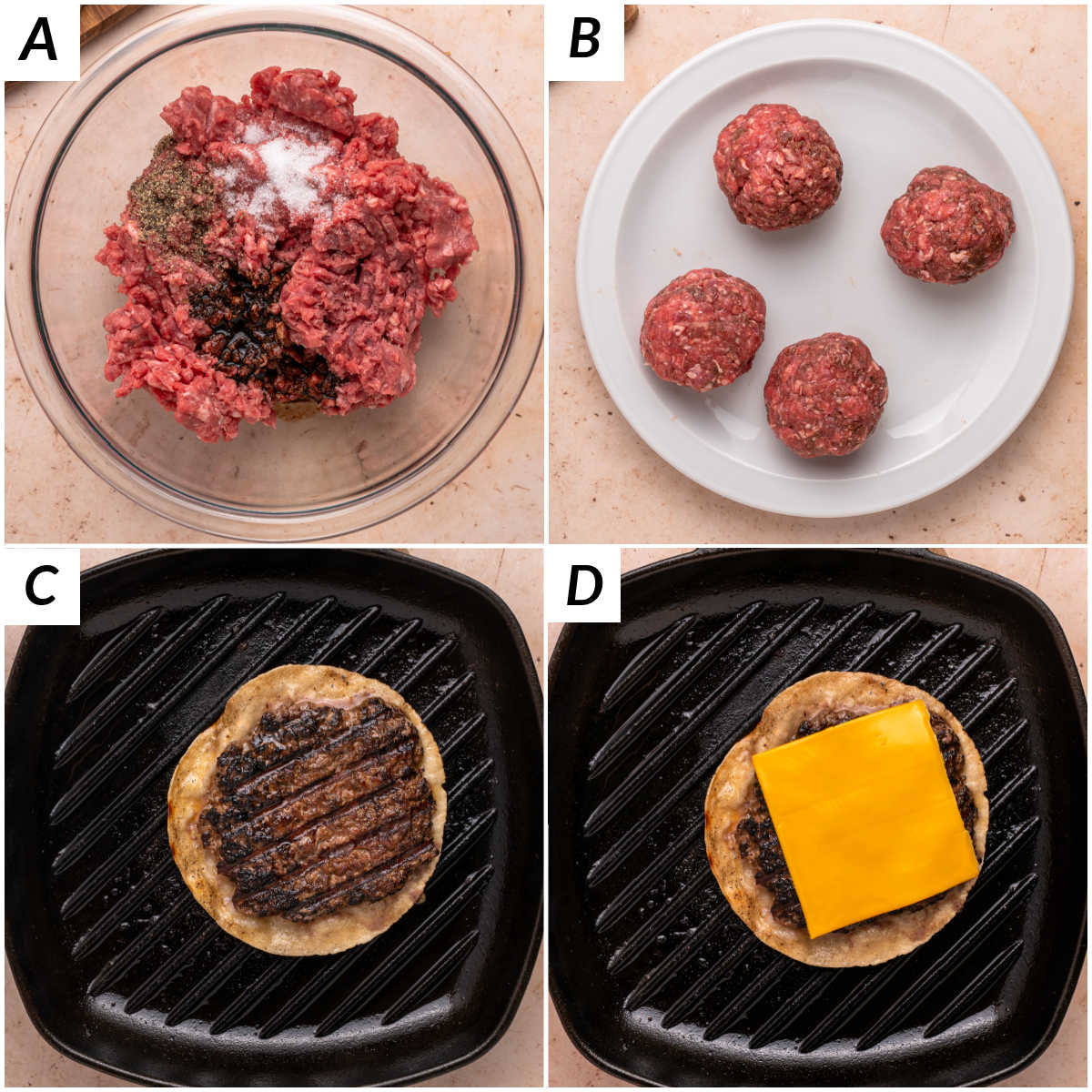 Smash Burger Tacos step by step.