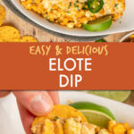 two images of Mexican street corn dip