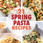 A collage of images of pasta dishes