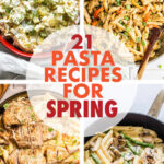 A collage of images of pasta dishes